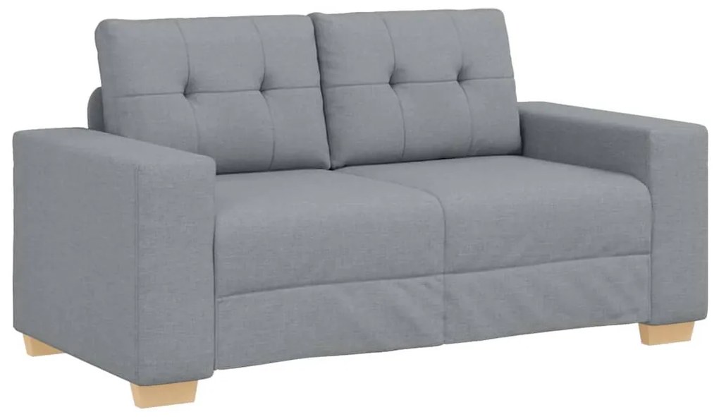 Conjunto de Sofá de 3 Peças com Almofadas Cinza Claro de Tecido