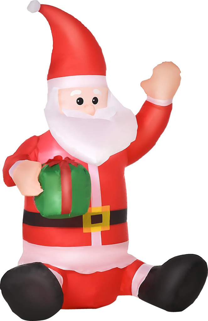 Pai Natal Insuflável de 1,2 m com Presente Decoração de Natal Iluminação LED 70x50x120cm Multicolorido