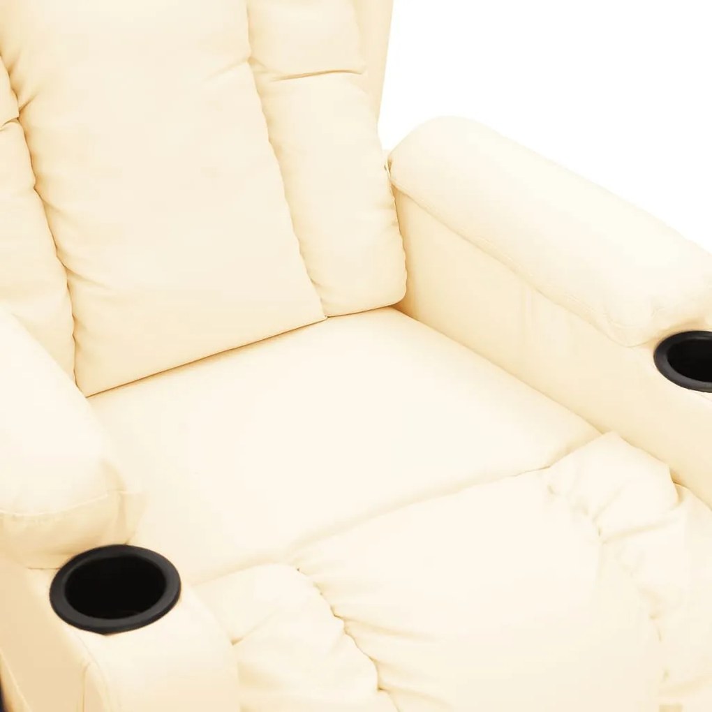 Poltrona elevatória couro artificial cor creme
