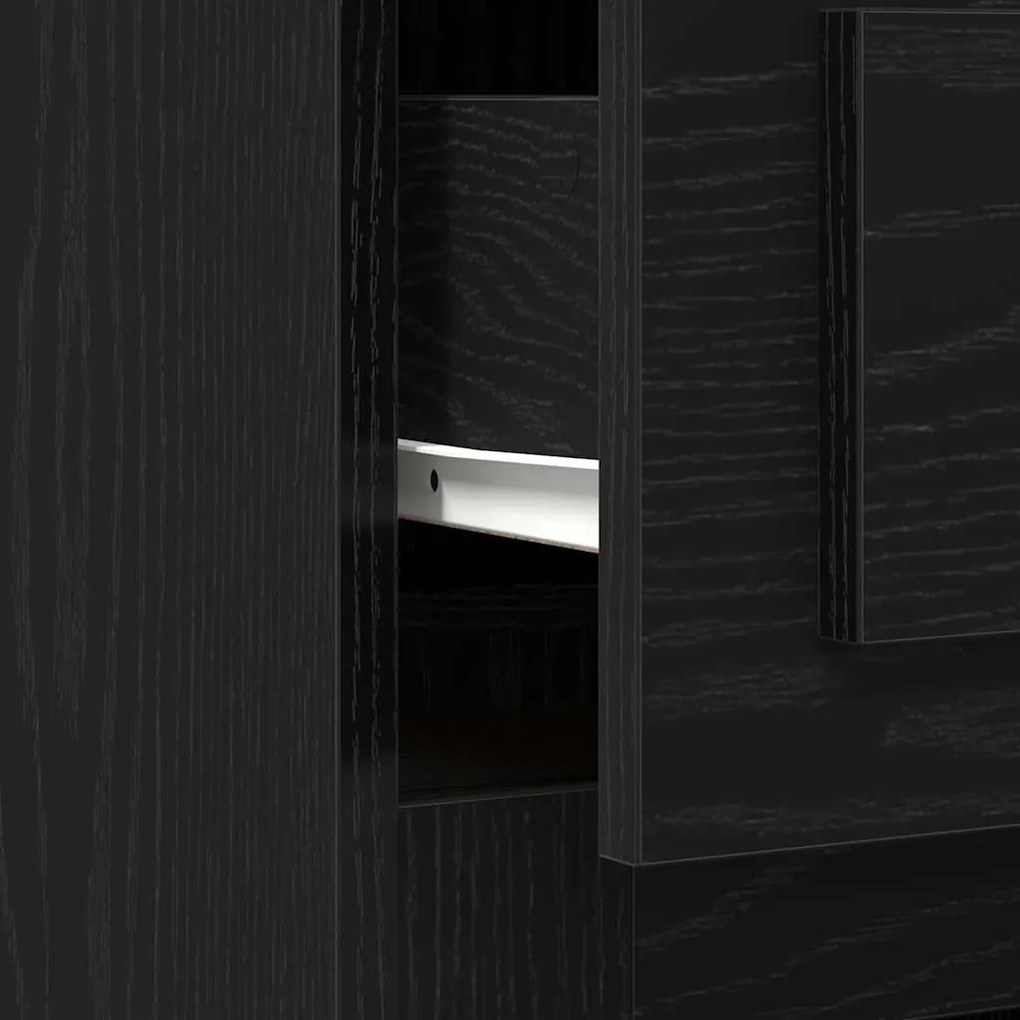 Escrivaninha com Armazenamento Carvalho Negro 50x115x75 cm Madeira eng