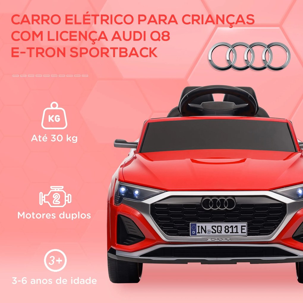 AIYAPLAY Carro Elétrico para Crianças acima de 3 Anos Carro Audi Q8 Et