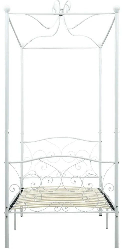 Estrutura de cama com dossel 100x200 cm metal branco