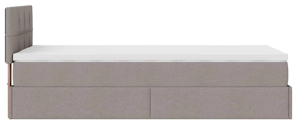Cama otomana com colchão 100x200 cm tecido cinza
