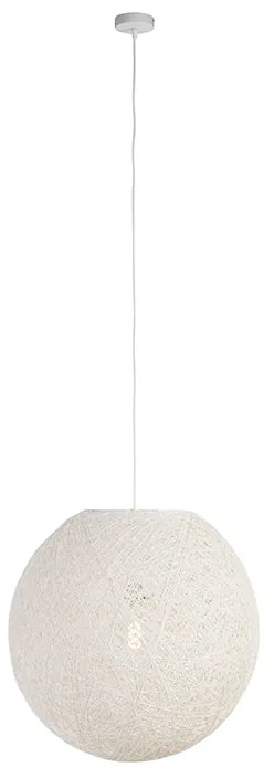 Candeeiro de suspensão rústico branco 60 cm - Corda Design,Moderno