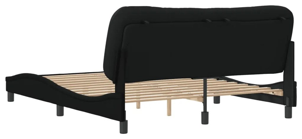 Estrutura de cama sem colchão 160x200 cm tecido preto