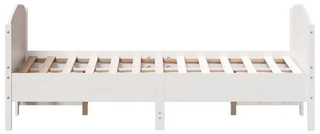 Cama sem colchão 160x200 cm madeira de pinho maciça branco