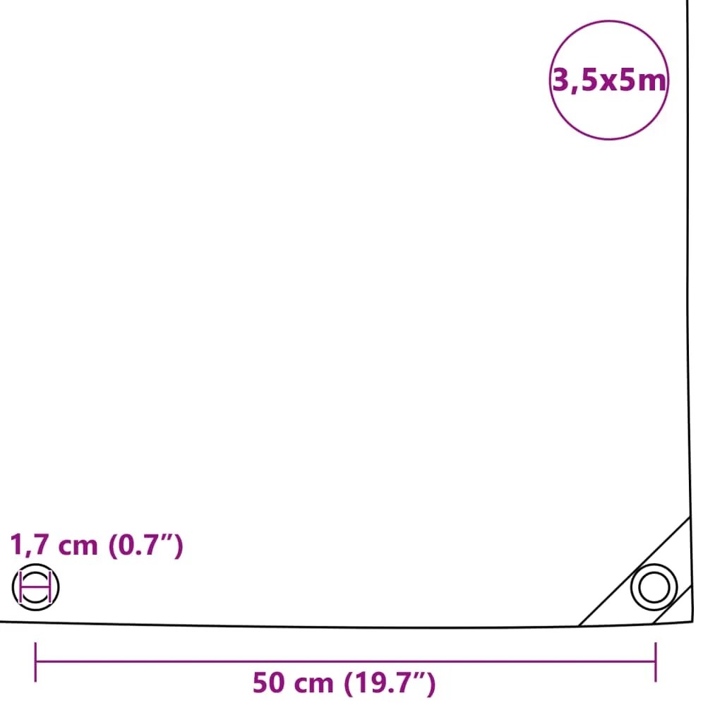 Lona 650 g/m² 3,5x5 m azul