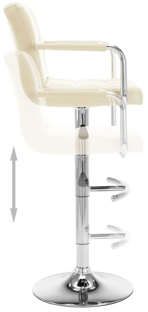 Bancos de bar 2 pcs couro artificial cor creme