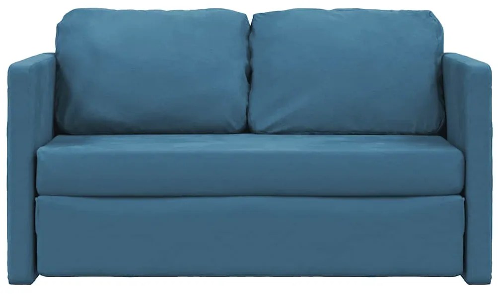 Sofá-cama sem pés 122x204x55 cm veludo azul