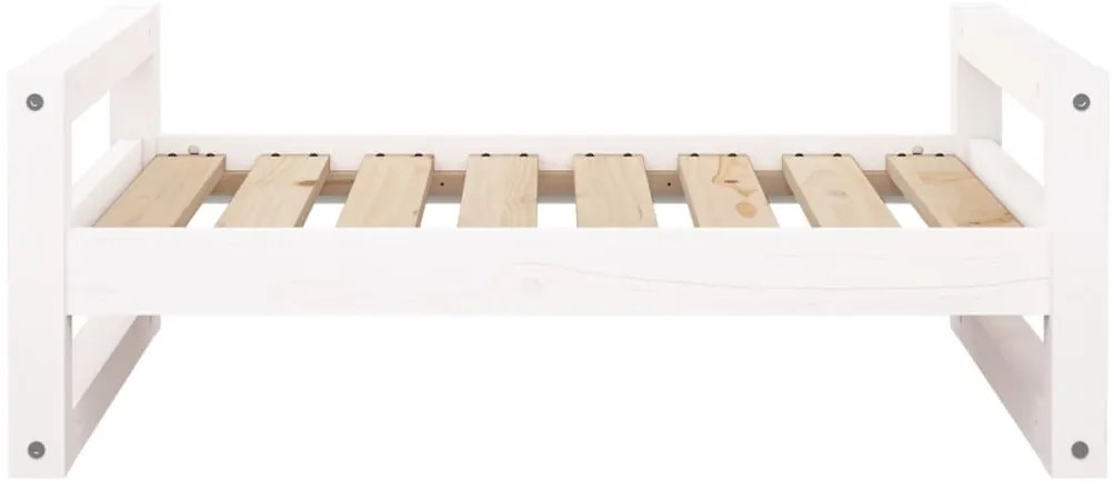 Cama para cães 75,5x55,5x28 cm madeira de pinho maciça branco