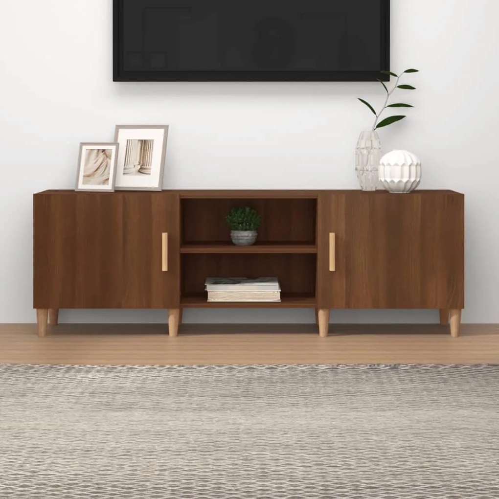 vidaXL Móvel p/ TV 150x30x50cm derivados madeira cor carvalho castanho