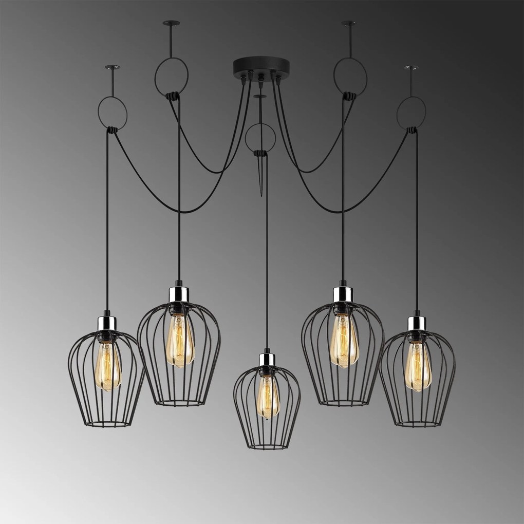 Candeeiro Tel – Preto – Diâmetro 120 cm, Altura 130 cm
