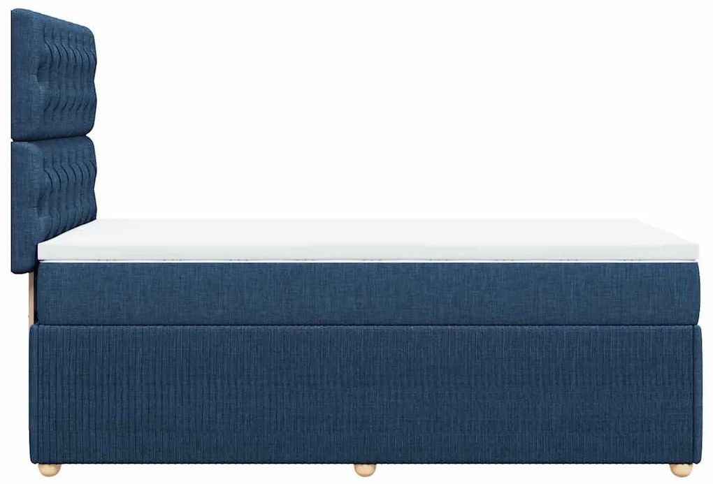 Cama com molas/colchão 90x190 cm tecido azul