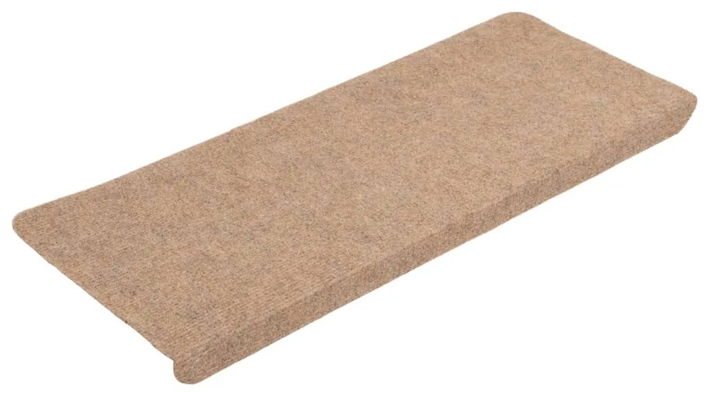 Tapetes de escada autoadesivos 15 pcs 65x24,5x3,5 cm bege