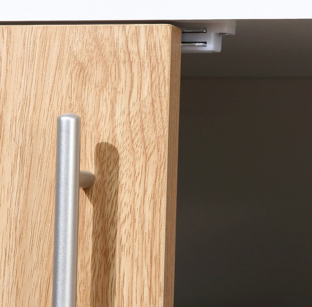 Aparador de Cozinha com 4 Portas Prateleiras Ajustáveis e Pés Metalico