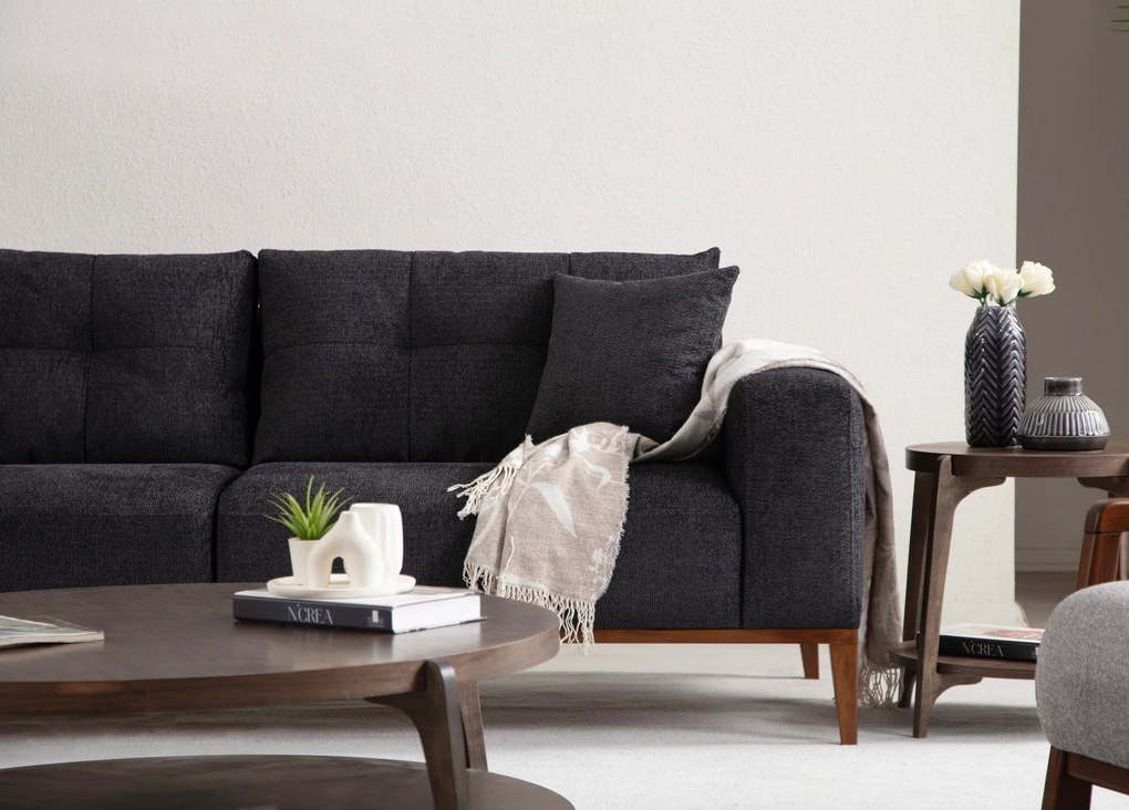 Sofá-cama de 3 Lugares Sinor – Antracite – 225x92x75 cm