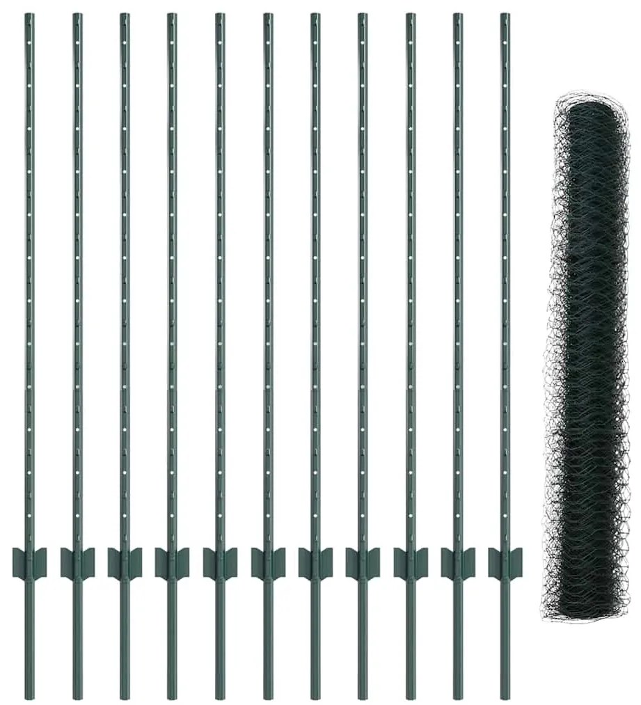 Conjunto de Cerca de Jardim Conjunto de 2 Verde Metal Grande