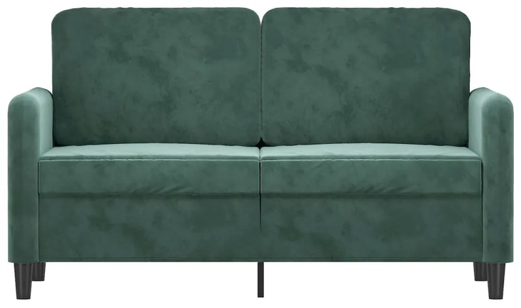 Sofá de 2 lugares 120 cm veludo verde-escuro