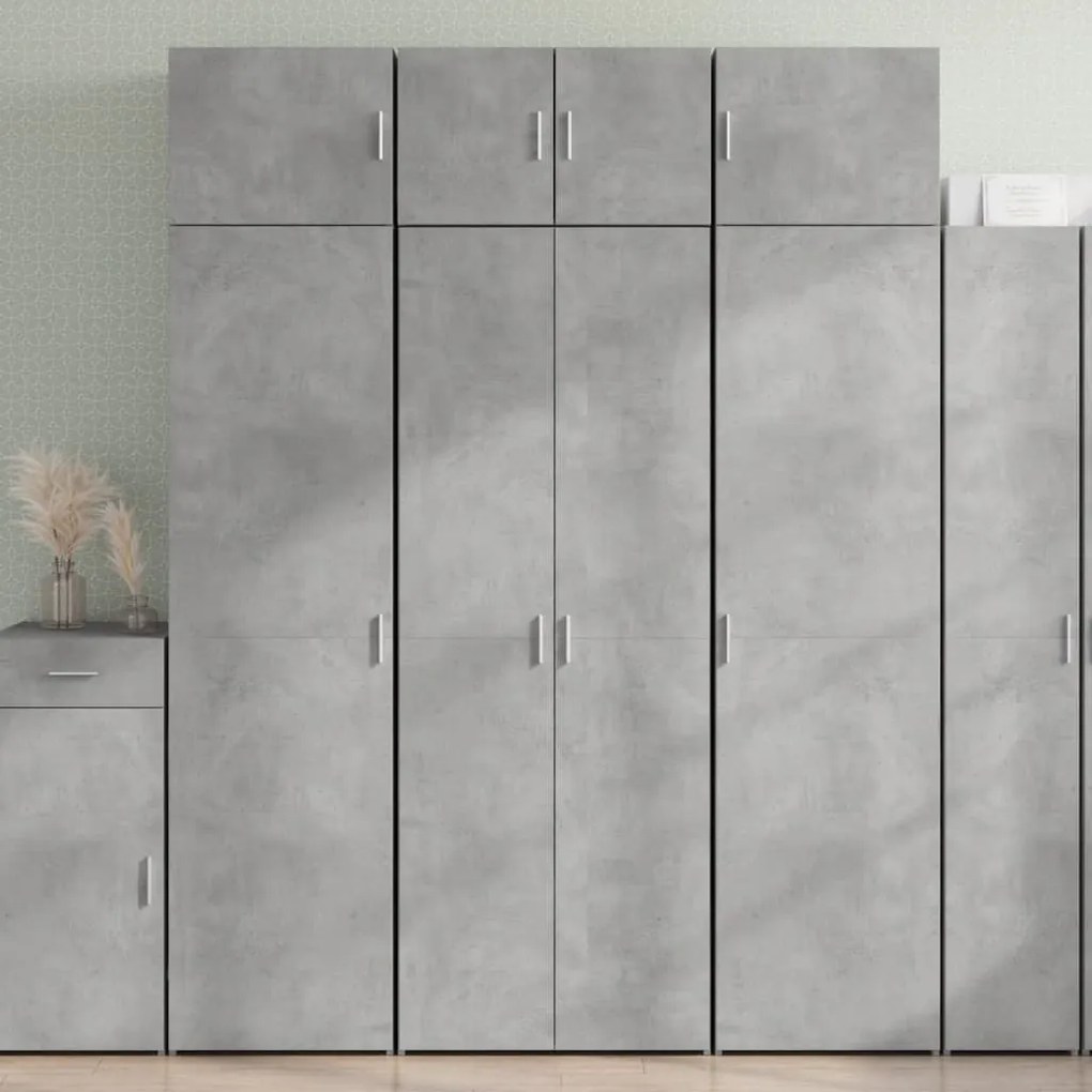 vidaXL Armário alto 70x42,5x185 cm derivados madeira cinzento cimento