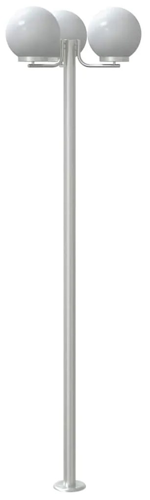 Candeeiro de chão para exterior 2 pcs 215 cm aço inox. prateado