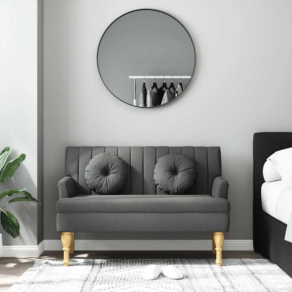 Banco c/ almofadões 113x64,5x75,5 cm tecido cinzento-escuro