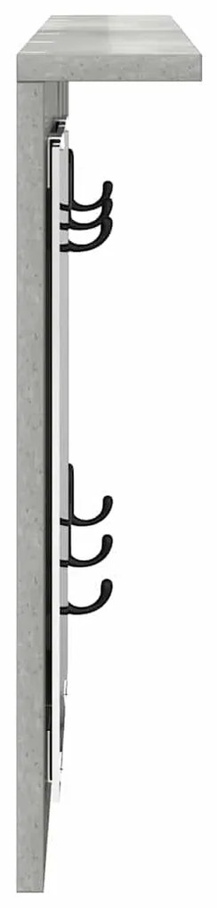 Cabideiro de Parede Cinzento cimento 85 x 10 x 45 cm