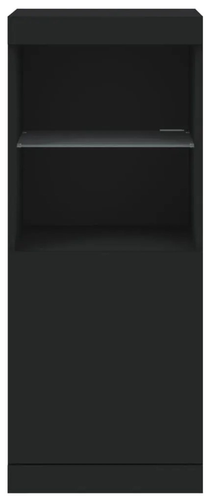 Aparador com luzes LED 41x37x100 cm preto
