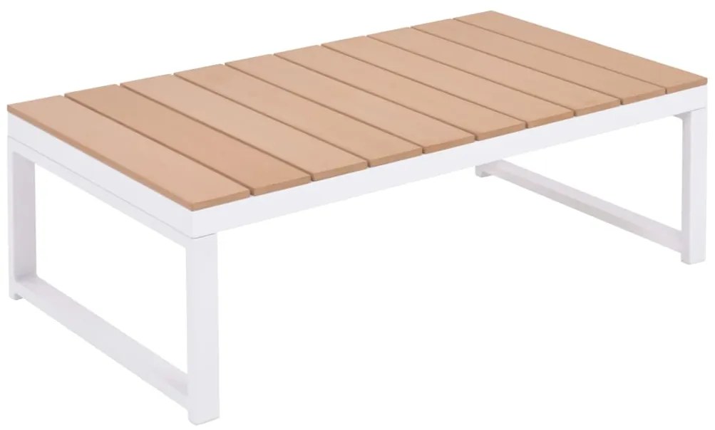 4 pcs conjunto lounge p/ jardim com almofadas alumínio e WPC