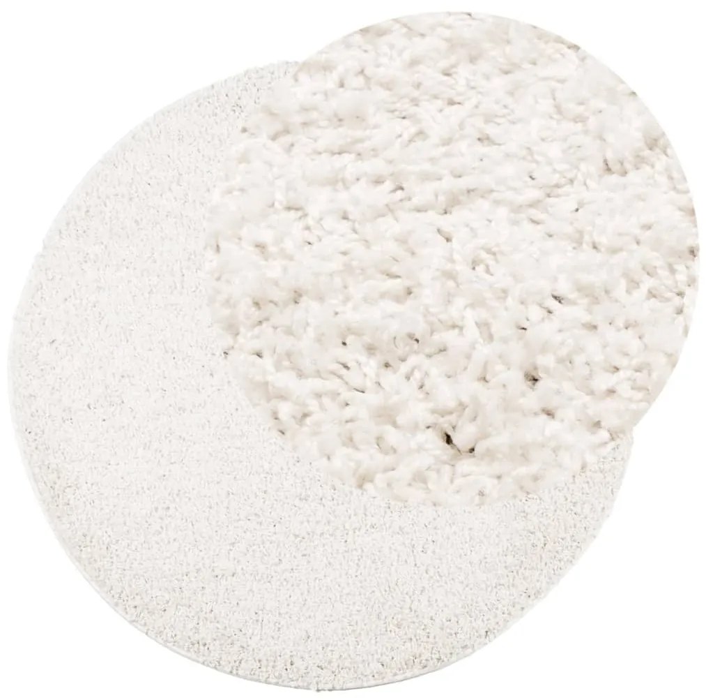 Tapete shaggy de pelo alto PAMPLONA Ø 100 cm creme