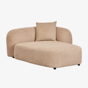 Chaise Longue Direito Para Sofá Modular Em Chenille Coco Tecido De Chenille Espesso Castanho Latte - Sklum