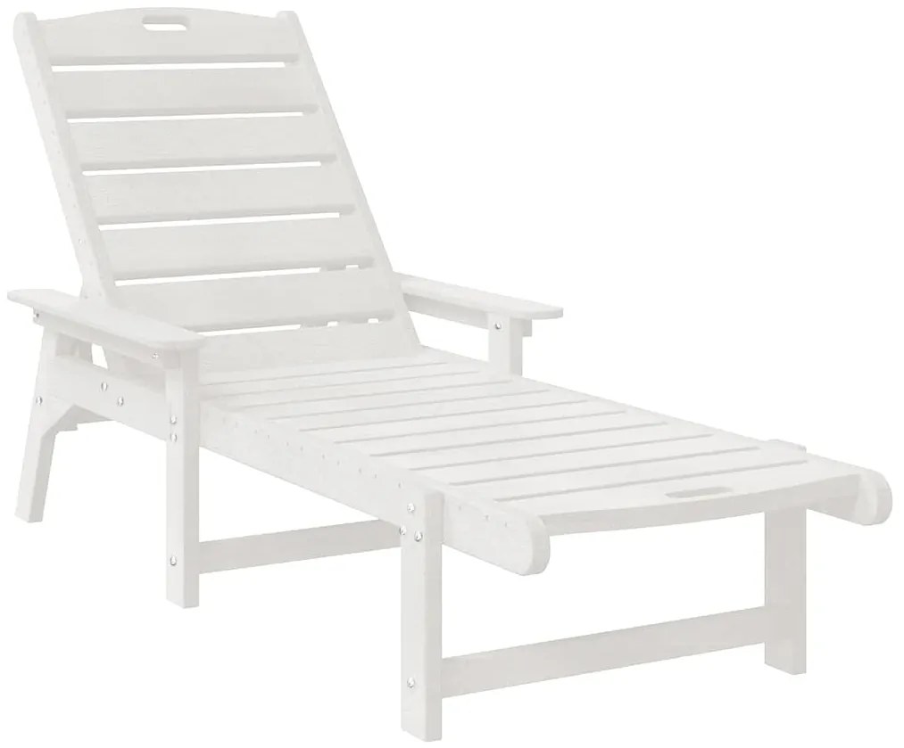 Conjunto de Lounge de Jardim com 3 Peças Branco HDPE