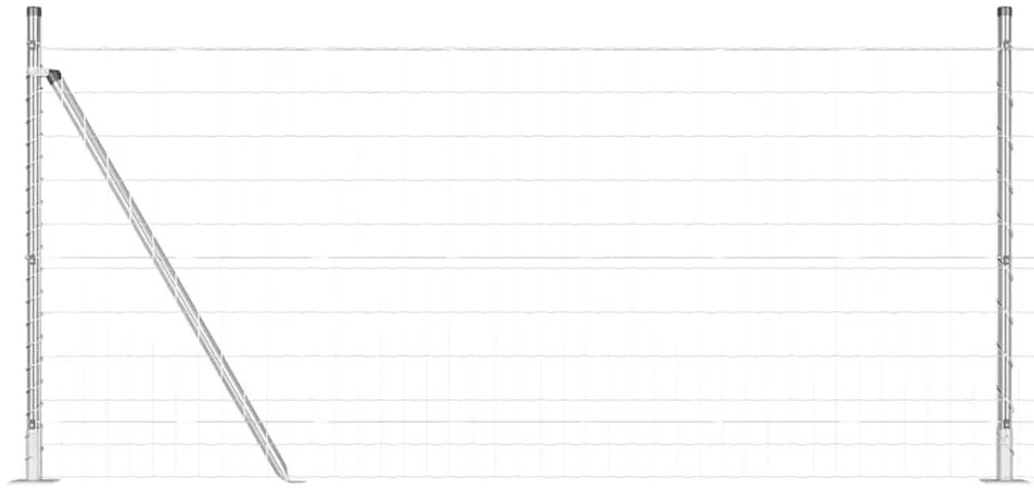 <strong>Cerca Euro </strong> com 13 postes flangeados, 1 x 25m em aço
