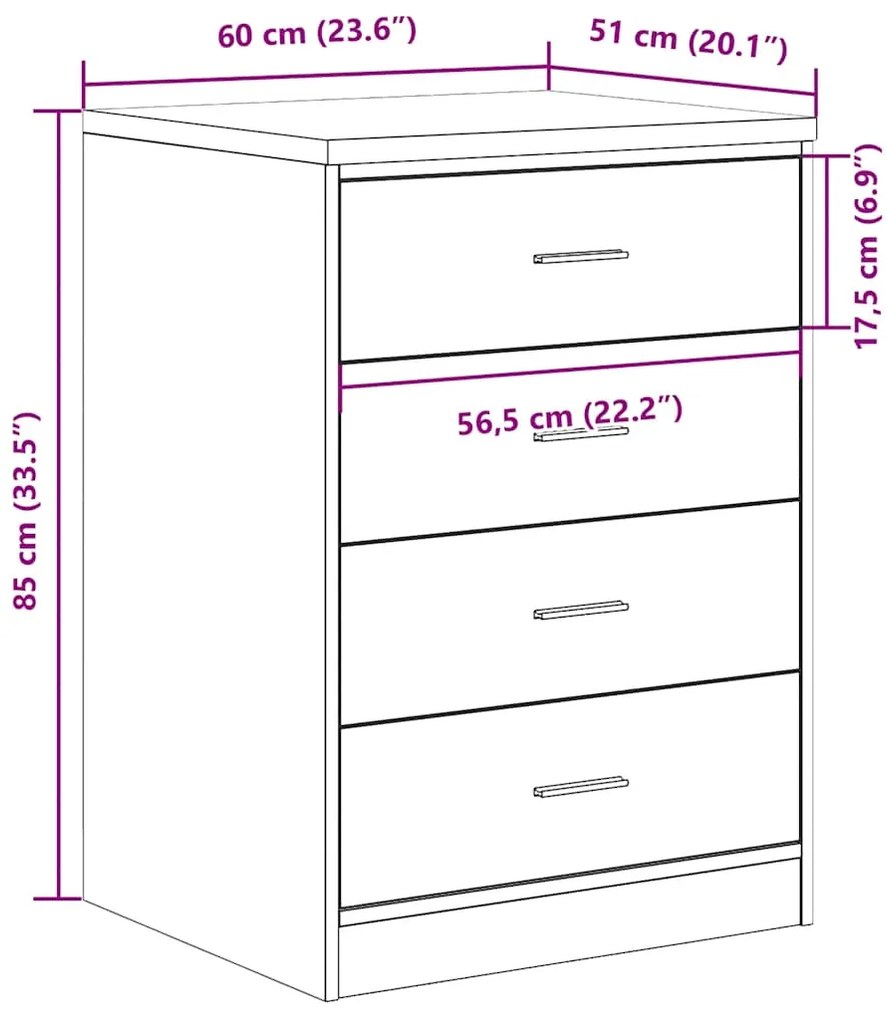 Armário de arrumação de garagem Carvalho fumado 60x51x85 cm
