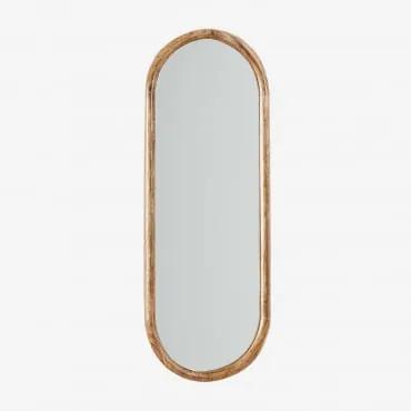 Espelho de Parede Oval em Madeira de Manga (28x77 cm) Courel Madeira - Sklum