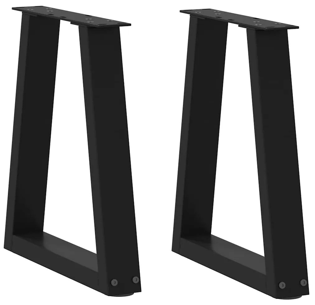 Pés para mesa de centro em V 2 peças preto 28x(42-43,3) cm aço