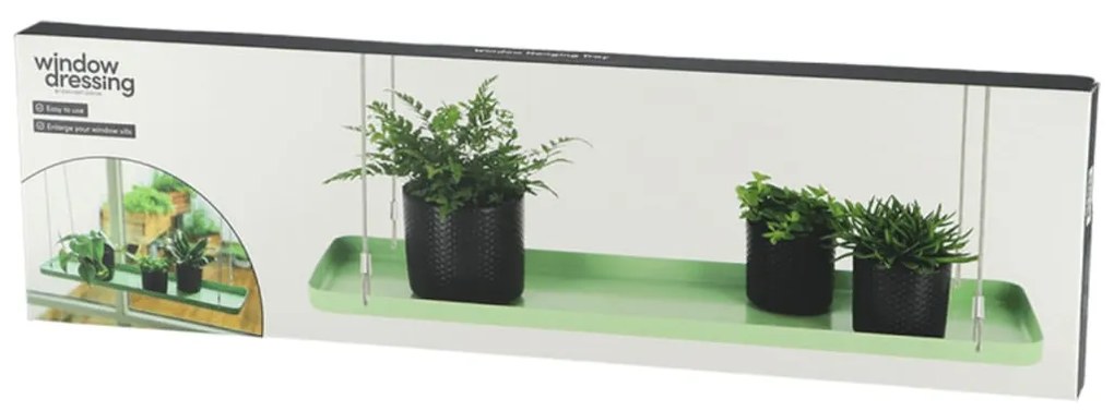 Esschert Design Tabuleiro para plantas suspenso retangular L verde