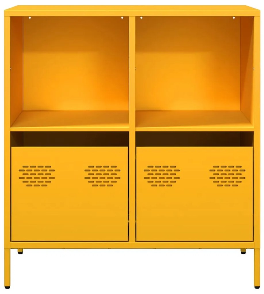 Aparador 68x39x73,5 cm aço laminado a frio amarelo mostarda