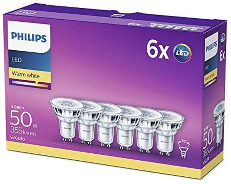 Lâmpada LED dicróica Philips Foco E27 A 4,6W (6 pcs) (Recondicionado A+)