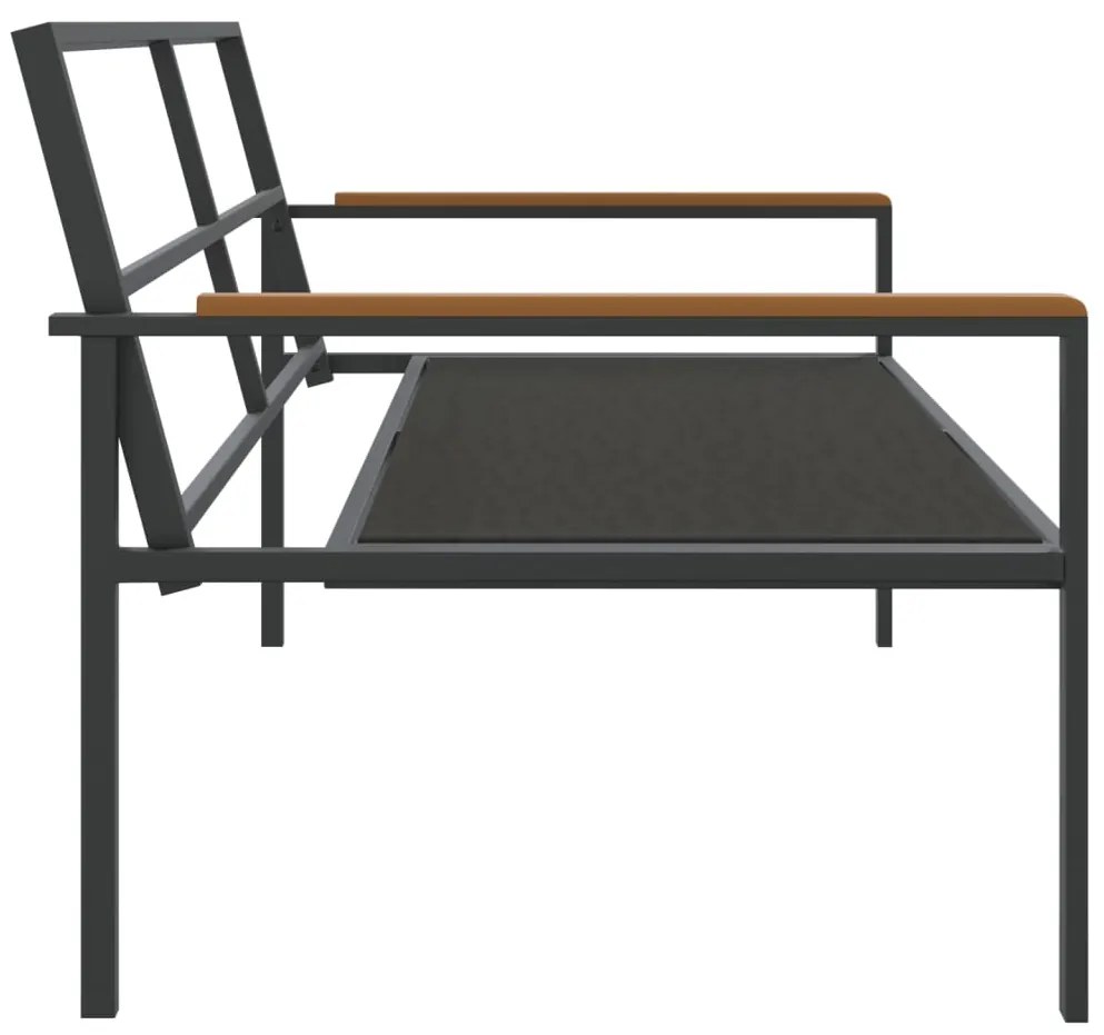 3 pcs conjunto lounge de jardim com almofadões aço antracite