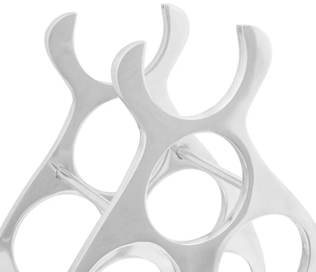 Suporte para Vinho Prateado 38 x 33 x 13 cm Alumínio