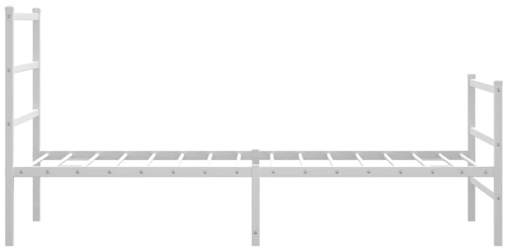 Estrutura de cama com cabeceira e pés 90x190 cm metal branco