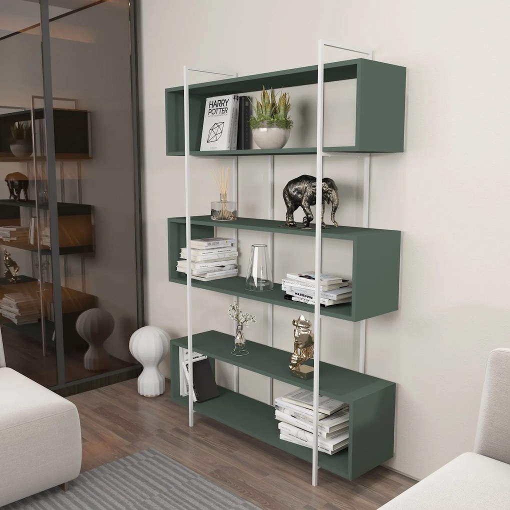 Estante Bruti – Verde e Branco – 120x180x29,6 cm