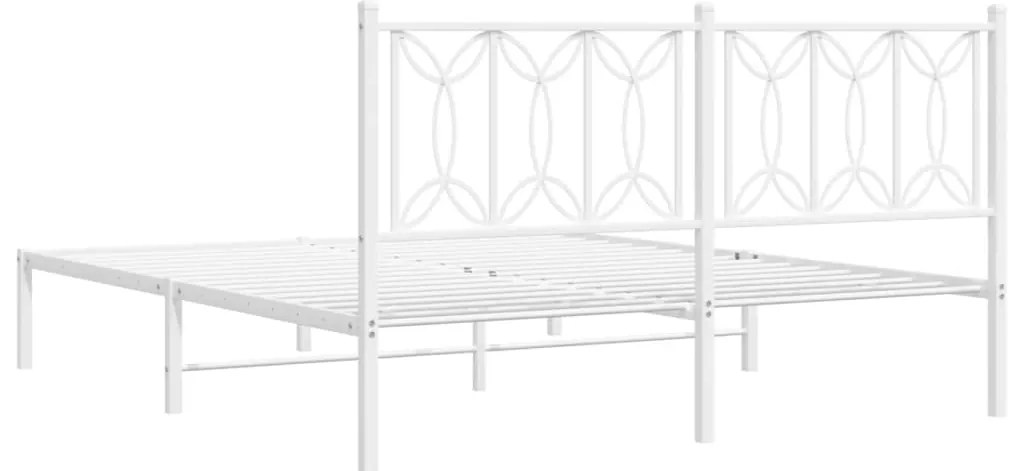 Estrutura de cama com cabeceira 160x200 cm metal branco