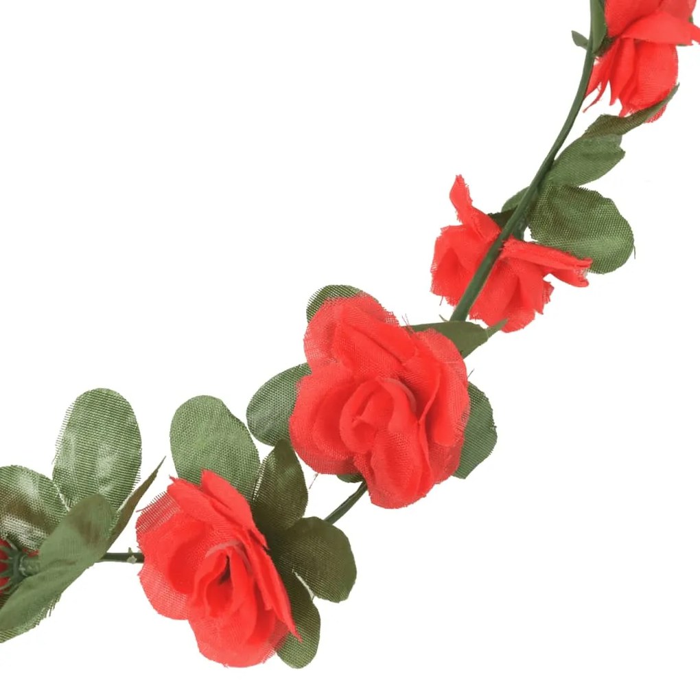 Grinaldas de flores de Natal 6 pcs 250 cm vermelho