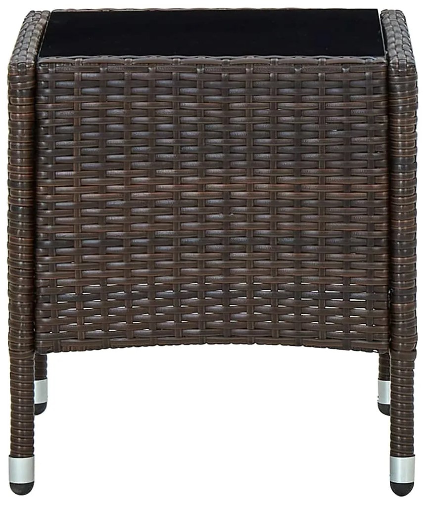 Mesa de jardim 40x40x45 vime PE castanho