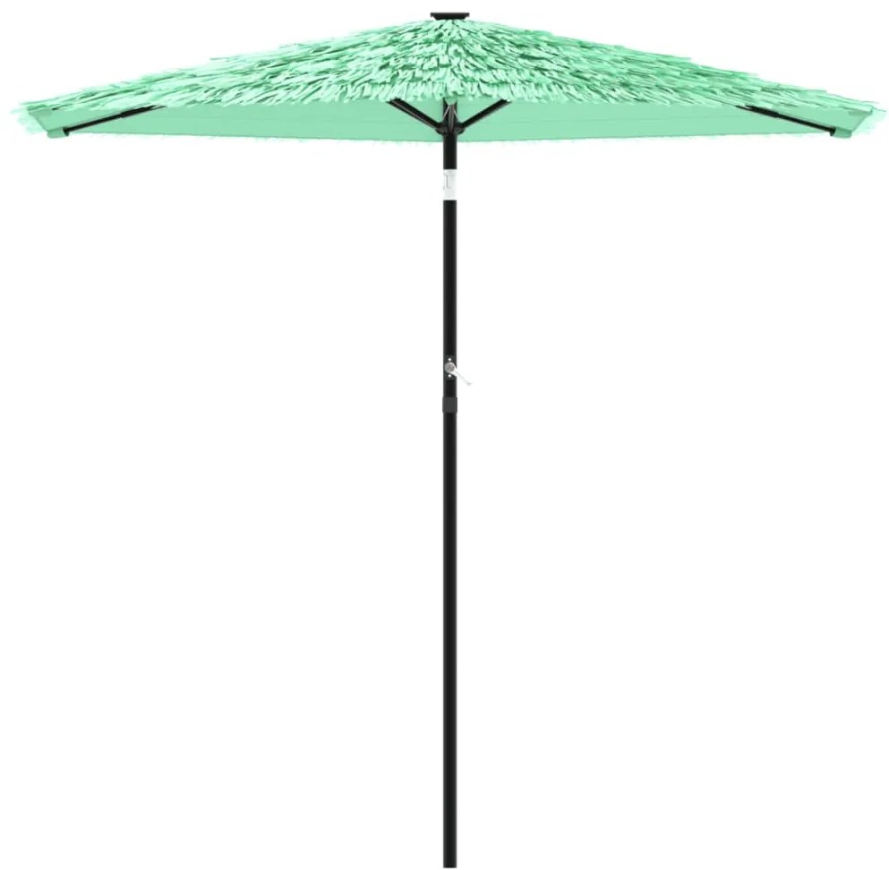 Guarda-sol de jardim com poste de aço 223x223x213 cm verde