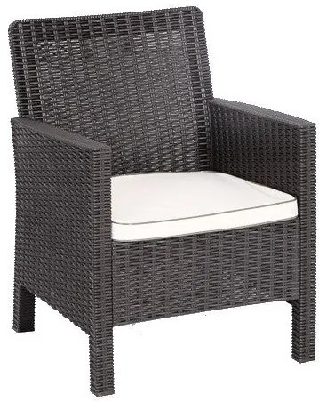 Conjunto de 2 Poltronas de Jardim ADRIATICO – Castanho com Coxim Beige