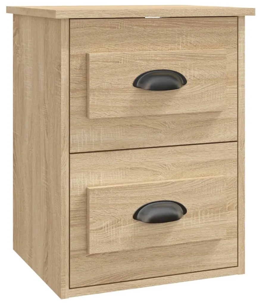 Mesas de cabeceira parede 2 pcs 41,5x36x53 cm carvalho sonoma