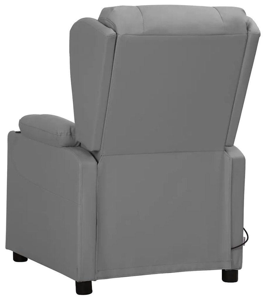 Cadeira de massagens couro artificial cinzento