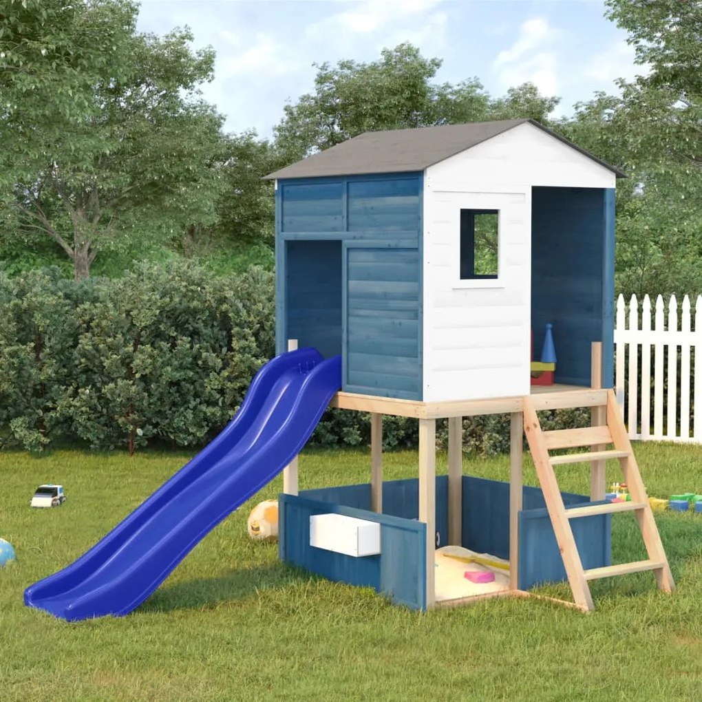 92308 vidaXL Escorrega de brincar 175x38x23 cm polipropileno azul